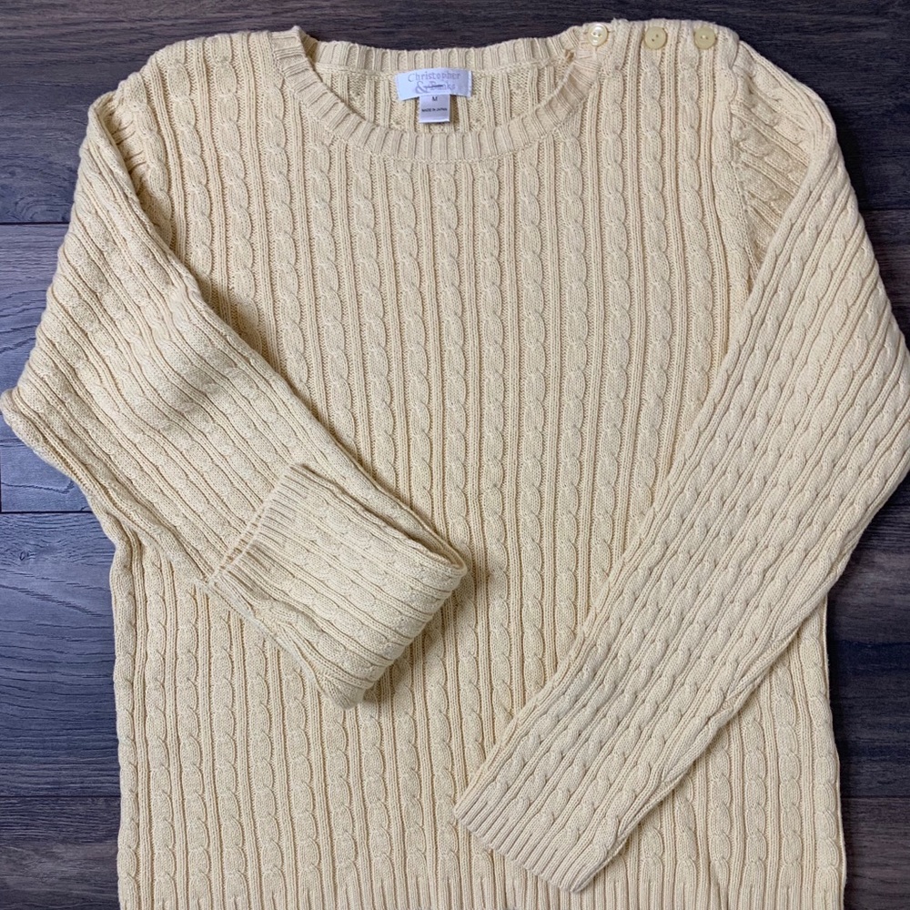 Christopher and Bank’s sweater, yellow, Made Japan